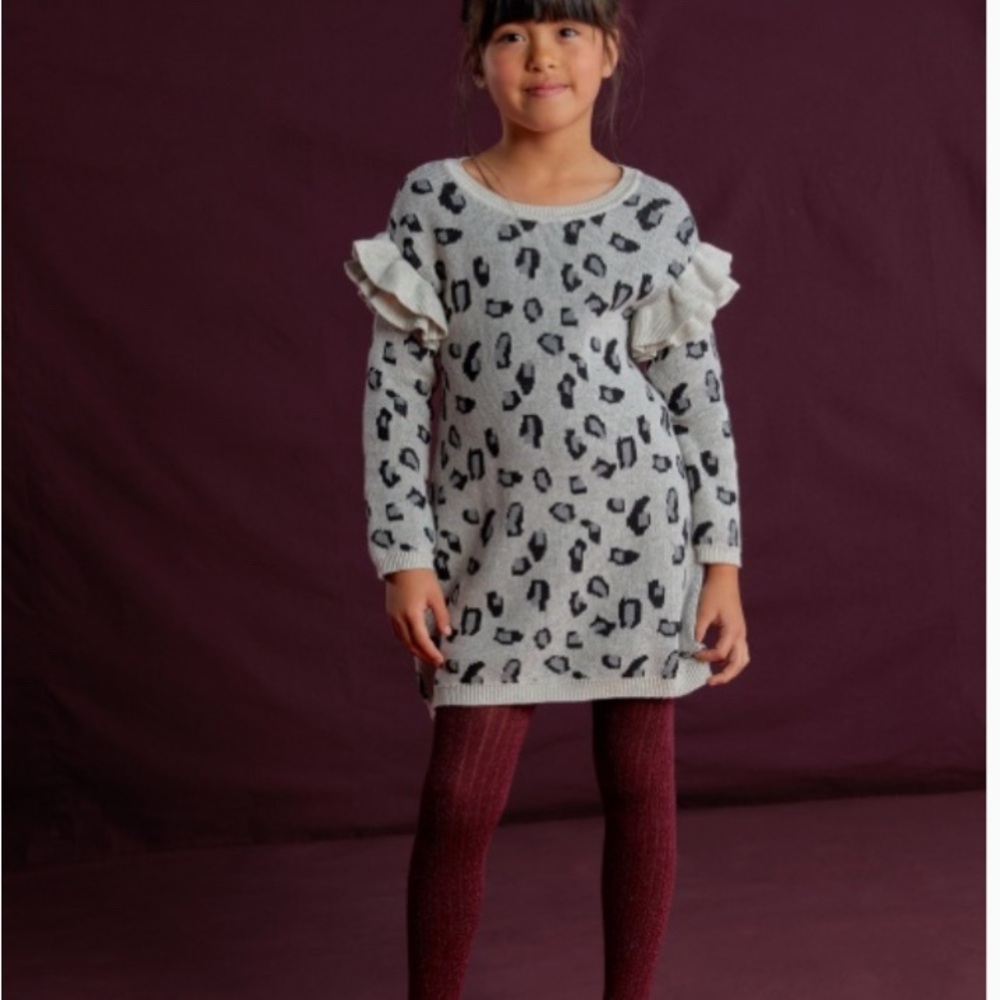 Tea Collection Gray Leopard Print Dress